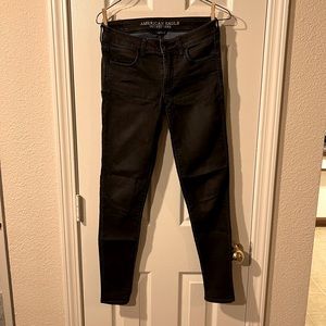American Eagle black denim jeggings - slightly washed